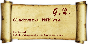 Gladovszky Márta névjegykártya