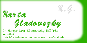 marta gladovszky business card